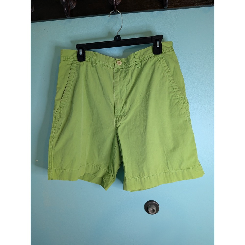 Nautica Mens‎ Loose Fit Chino Shorts Lime Green 100% Cotton Size 34W